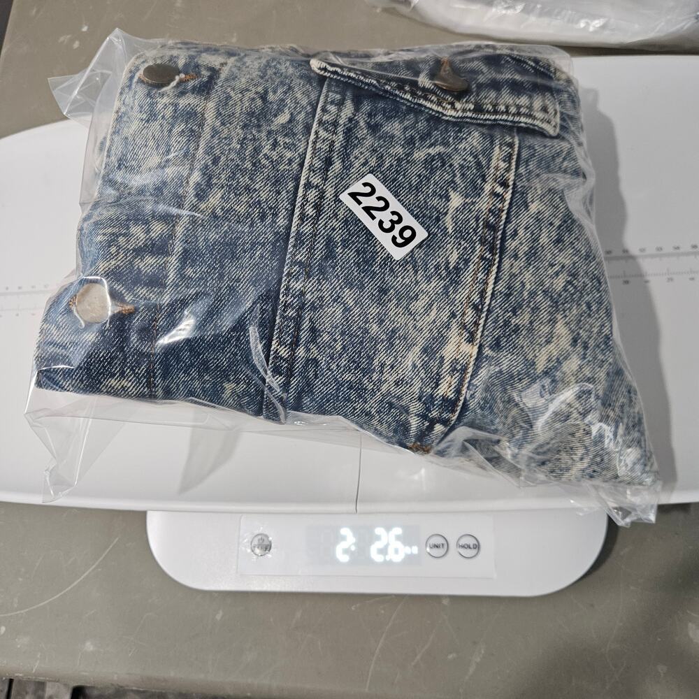 Vintage 80s Acid Wash Denim Blue Jacket Grunge Retro The Clothing Academy Sz S - Picture 8 of 8
